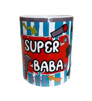 SUPER BABA temalı dijital baskılı hediyelik tasarım kupa bardak. (Beyaz)
