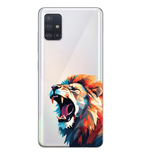 Samsung Galaxy A51 Uyumlu Aslan Tasarımlı Şeffaf Telefon Kılıfı
