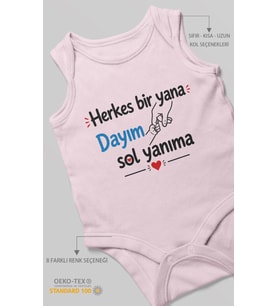 Herkes bir yana, dayım sol yanıma Sıfır Kollu Bebek Zıbını Pamuk %100 Pamuk