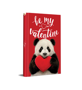 Lexroo Panda Tasarımlı Sert Kapak Not Defteri - 13x21cm Çizgili 192 Sayfa