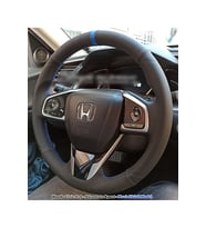 Honda Civic F5 Araca Özel Direksiyon Kılıfı (Alcantra Nokta Mavi Yüzük)