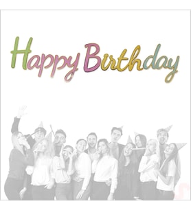 Happy Birthday Makaron Karton Banner, 2 mt
