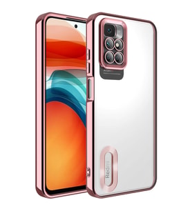 Lexroo Xiaomi Redmi 10 Kılıf Kamera Korumalı Logo Gösteren Omega Kılıf - Rose Gold