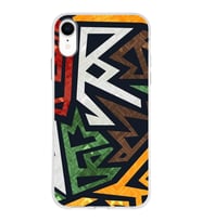 Apple iPhone XR Uyumlu Kapak  Soyut Grafiti Tasarımlı Şeffaf Silikon Kılıf