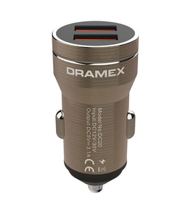 Dramex DC20B 3.1A 2xUSB-A Çıkışlı Hızlı Araç Şarj Cihazı - Metalik Kahverengi