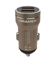 Dramex DC20B 3.1A 2xUSB-A Çıkışlı Hızlı Araç Şarj Cihazı - Metalik Kahverengi