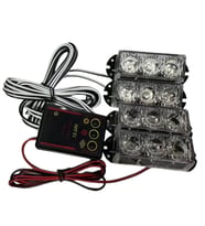 Çakar lamba 3x4 led kırmızı mavi 12-24v / LAPA534-3