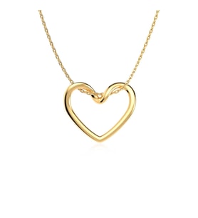 Sade Düğüm Kalp Altın Kaplama Gümüş Kolye (Gold)