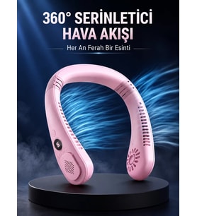 Pembe Boyun Fanı Kablosuz Taşınabilir Sessiz Çalışan Kişisel Serinletici Fan