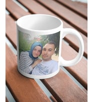 Anneye,Babaya,Sevgiliye, Kişiye Özel 2 Fotoğraf Baskılı Kupa Bardak Beyaz