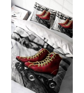 Nevresim Takımı %100 Doğal Pamuk Çift Kişilik 3d Digital Skate