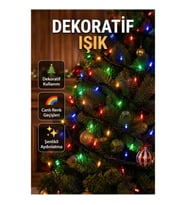 5 Metre Şeffaf Kablolu 50 LED Dekoratif Aydınlatma – 8 Işık Modlu