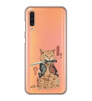 Samsung Galaxy A70 Uyumlu Catana Kedi Tasarımlı Şeffaf Telefon Kılıfı