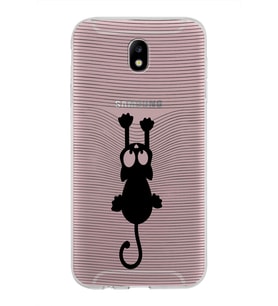 Samsung Galaxy J7 Pro Kapak Mandala Kedi Tasarımlı Şeffaf Silikon Kılıf