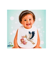 Uçan Leylek Keten Bebek Mama Önlüğü – Yumuşak, Emici, Yıkanabilir, Özel Tasarım P202