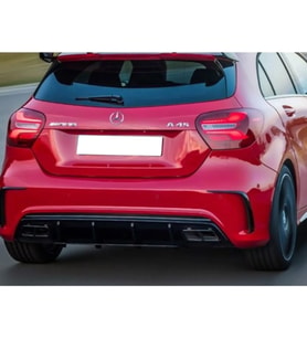 Mercedes W176 A45 Brabus Difüzör Parlak Siyah Plastik Arka Difizör