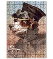 Cakapuzzle Şoför Kıyafetli Sevimli Köpek Puzzle Yapboz MDF (Ahşap) (120 Parça)