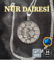 🙏Nur Dairesi Tılsımı Çelik Kolye 🎨 Gümüş Renk (14)