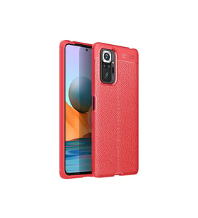 Çınarcık Dev Xiaomi Redmi Note 10 Pro Kılıf Focus Derili Silikon - Kırmızı