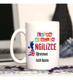 İngilizce  Öğretmenine Özel Öğretmenler Günü Hediyesi Kişiye Özel Kupa Bardak