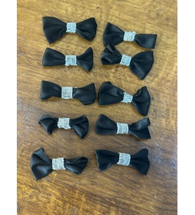 10 LU SİYAH FİYONK ARMA DİKİŞ APLİKE 5X3 CM