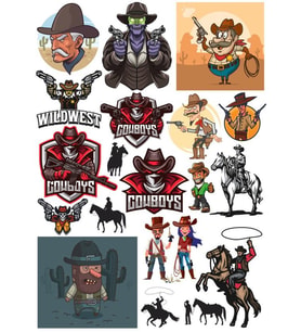 Kovboy Sticker Set 20 Parça Telefon, Tablet, Defter, Laptop Sticker