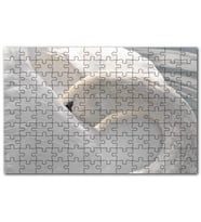 Cakapuzzle Tüylerini Temizleyen Zarif Beyaz Kuğu Puzzle Yapboz MDF (Ahşap) (120 Parça)