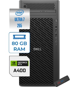 Dell Pro Max Tower T2 Ultra 7 265 80GB Ddr5 4tb SSD 4GB/A400 Windows 11 Pro 360W Masaüstü Iş Istasyonu FCT2250A400P24 + Zettausb