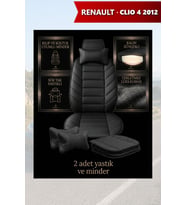 renault clio 4 2012 Koltuk ve Kılıf uyumlu Siyah Lüks Yastık Minder 2 Minder 2 Yastık