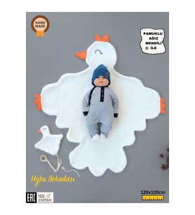 Kışlık Wellsoft Peluş Kuzu Kumaş Bebek Battaniyesi- Çok Amaçlı Minik Kuş Bebek Örtüsü -120x120cm