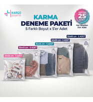 Fermuarlı Buzlu Kargo Poşeti Karma set 25 Adet 130 Mikron Küçük-Orta-Büyük Boy Kalın
