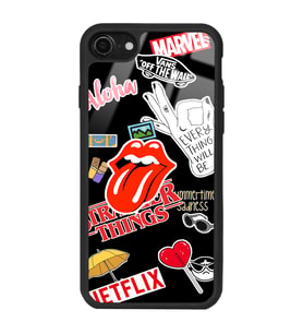 iPhone 8 Uyumlu Sticker Tasarımlı Glossy Telefon Kılıfı