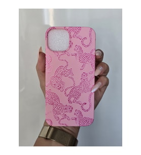 Iphone 15 Uyumlu İçi Kadife Lansman Leopar Baskılı Kılıf