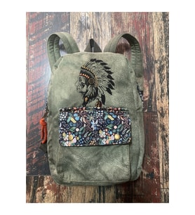 Kızılderili Nakışlı Sırt Çantası Etnik Otantik Bohem Günlük Seyahat Sırt Çantası (Gri - Mavi)