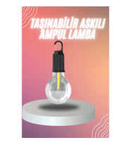 Mey İthalat® Şarjlı Dekoratif Kamp Lambası Askılı Ampul Led Işık Type-C Girişli
