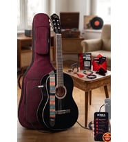 Midex MGX-200BK-EQ Ekolayzerli Profesyonel Elektro Klasik Gitar Seti Siyah 4/4 Üst Segment