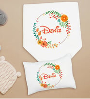 BK Kids Kişiye Özel İsimli Bebek Battaniye ve Yastık Hediye Seti, Yeni Doğan Bebek Hediyesi, Bebek Uyku Seti-11