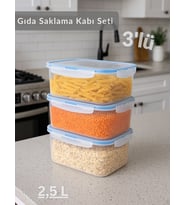 3'lü Vakumlu Saklama Kabı Seti Hava Almaz BPA Free Kilitlenebilir Gıda Erzak Kabı 1,9 L