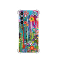 PrintiFy Samsung Galaxy S23 Fe ile Uyumlu Düşlerin Dansı Serisi Folklorik Bahçe Tasarımlı Uv Baskılı Köşe Korumalı Antişok Kılıf