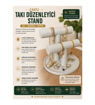 Çift Katlı Takı Düzenleyici Standı, Şık ve Pratik Organizer