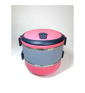 2 Katlı Sefer Tası Yemek Termosu (pembe Gri)