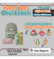 Kapbirhediye Okul Etiketi Isme Özel Kalem Defter Etiketi Meyve Temalı 190 Adet