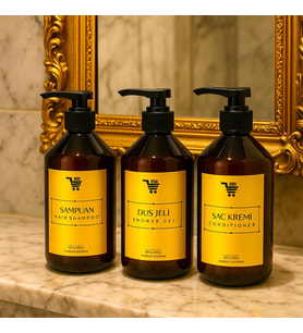 Banyo Seti 3lü Set Saç Kremi Banyo Jeli Şampuan Şişesi 500 Ml