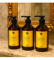 Banyo Seti 3lü Set Saç Kremi Banyo Jeli Şampuan Şişesi 500 Ml