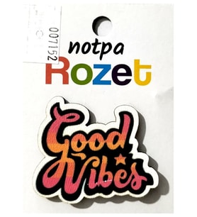 Notpa Rozet Ahşap Good Vibes - 3 adet
