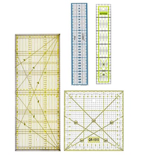 Terzi Modelist Patchwork Kesme Kapitone Dikiş Şeffaf Cetvel Seti 4 Parça