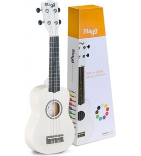 STAGG US-WHITTE (SOPRANO UKULELE WHITE+BAG)