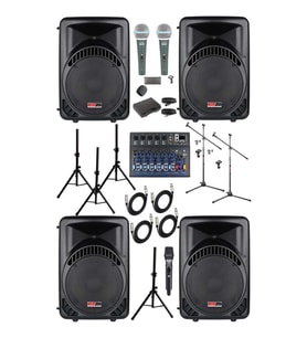 Lastvoice Ample Surface-Paket-4 Aktif hoparlör ve Mixer Full Ses Sistemi Seti