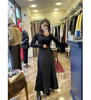 Saten Beli Lastikli Maxi Etek - Siyah