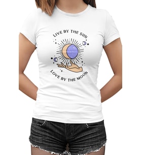 Live by the Sun Beyaz Kadın Tshirt